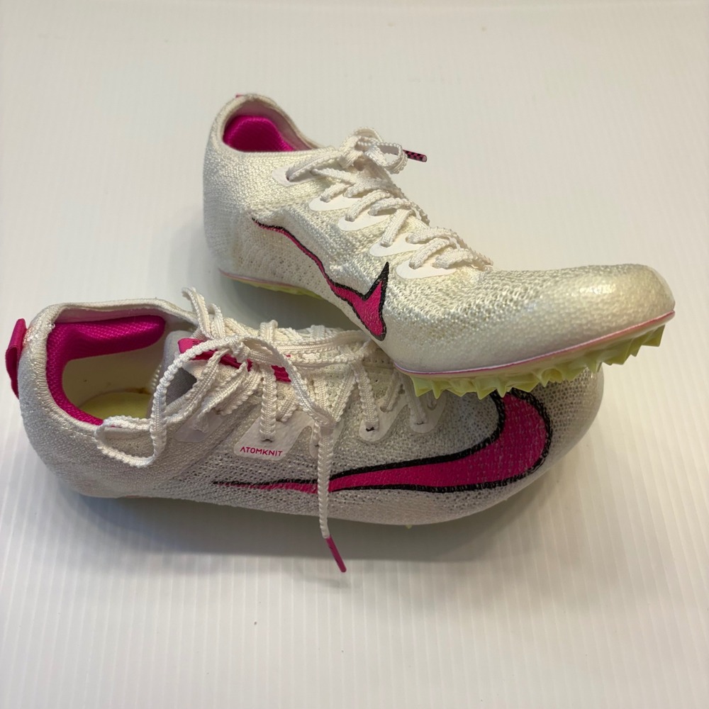 Nike Air Zoom Victory Track Spikes 5.5 White Pink CD4382-101 AtomKnit Racing